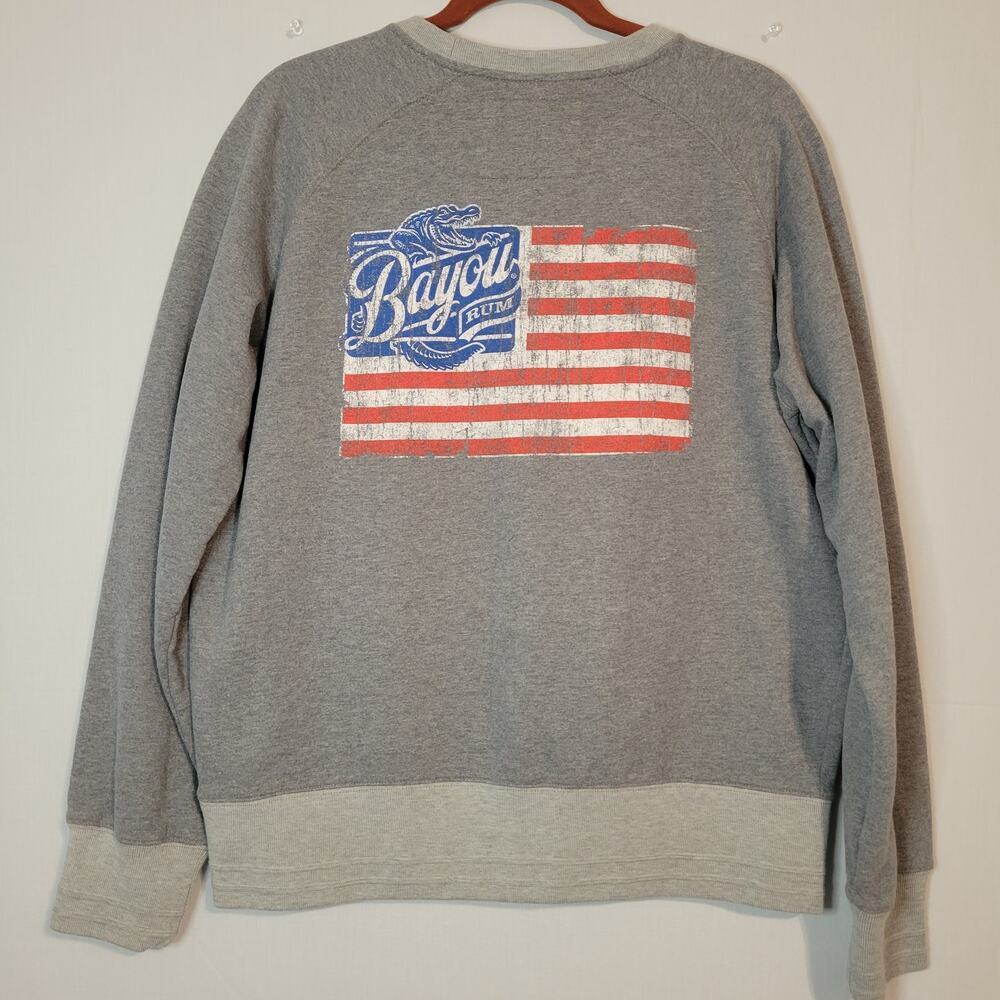Camp David Bayou Rum America's Rum Crew Neck Graphic Sweatshirt size L Gray